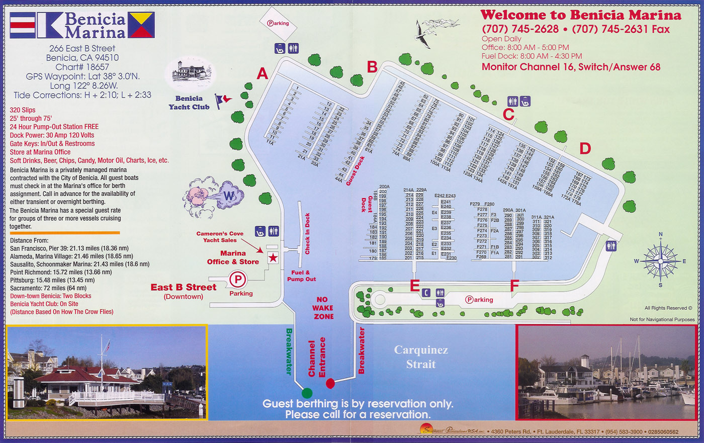 Benicia California Marina Map Chart Summer 2007